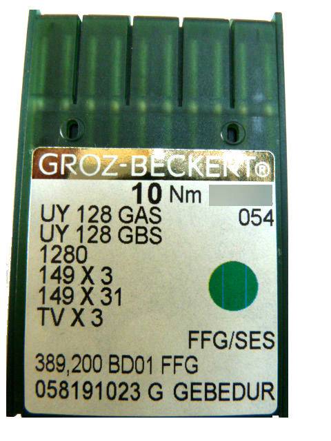 Aiguilles pour machine a coudre industrielle Groz-Beckert UY 128 GAS FFG/SES GEBEDUR (X10 aiguilles)
