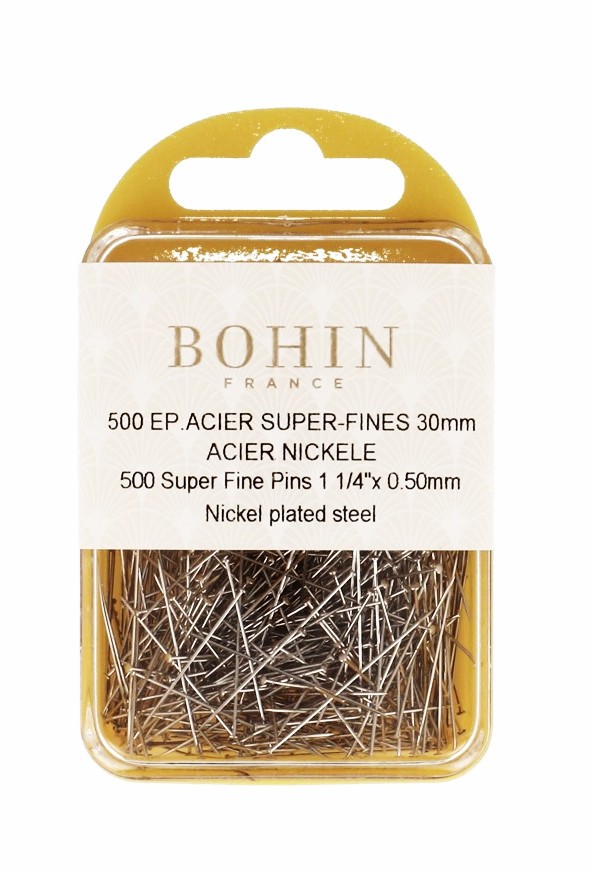 Epingles de couture couturex super fines 30mm x 0.50mm BOHIN (X500)