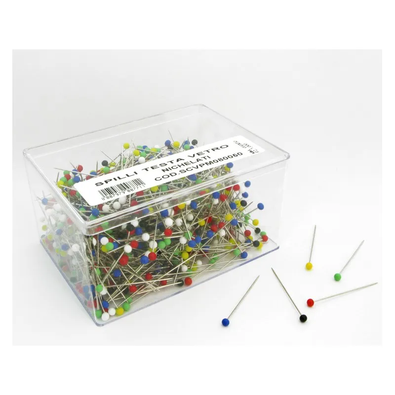 ÉPINGLE DE COUTURE TÊTE DE VERRE 50x0.80mm (x1000)