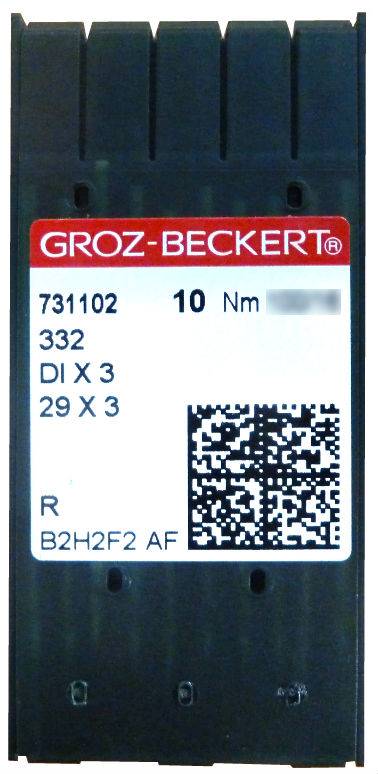 Aiguilles GROZ BECKERT 332 R pour machine a coudre industrielle (x10 aiguilles)
