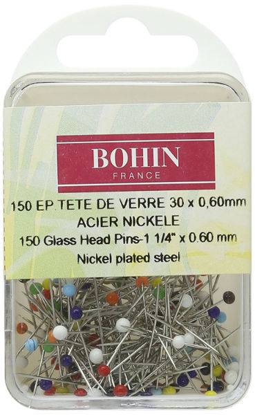 Epingles tête de verre 30 x 0.60mm BOHIN (x150)