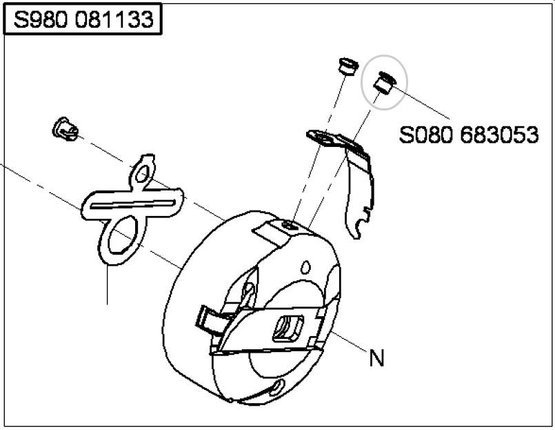Vis de boitier a canette GLOBAL 1567 / DURKOPP ADLER 524/525/527i réf S080683053