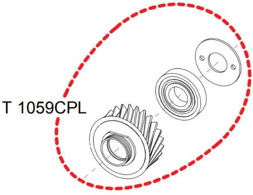 Pignon complet RASOR  D100 réf T1059CPL