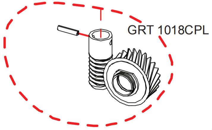 Ensemble pignon et vis sans fin RASOR GRT10 réf GRT1018CPL