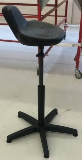 Tabouret d'atelier POLYURETHANE "gamme ECO" HAUT avec dosseret confort