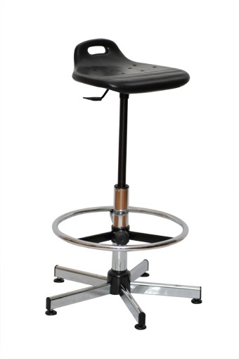 Tabouret d'atelier "haut" polyuréthane avec repose pied