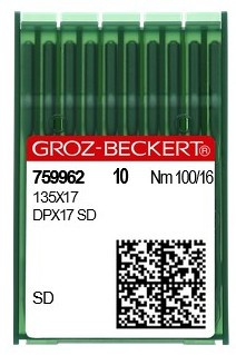 Aiguilles 135x17 SD diamètre 100 GROZ-BECKERT (x10 aiguilles)
