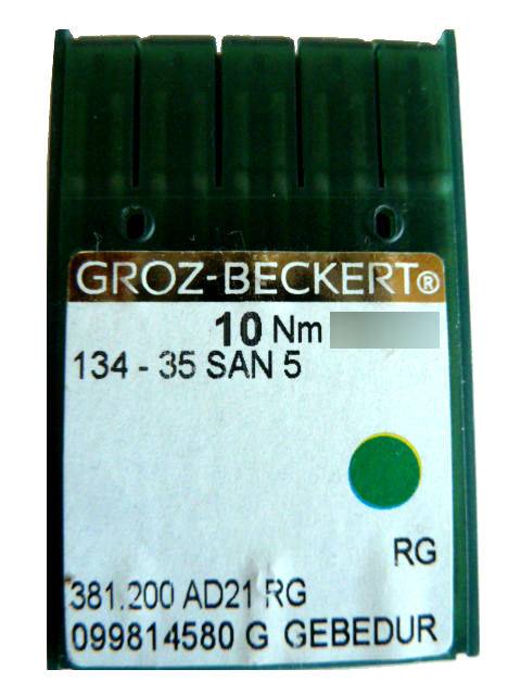 Aiguilles pour machine a coudre industrielle Groz-Beckert 134-35 SAN 5 RG GEBEDUR (X10 aiguilles)