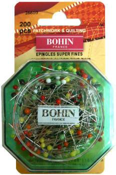 Epingles de couture tête de verre super fines (35mm x 0.55mm) BOHIN