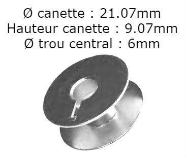 Canette metallique standard juki/brother/mitsubishi
