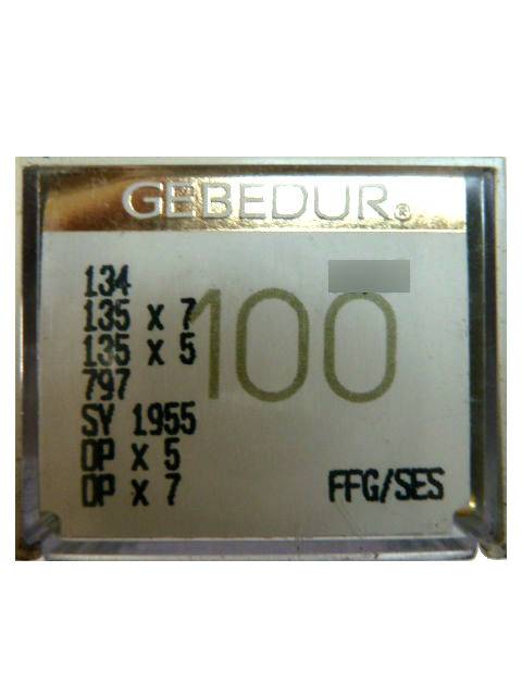 Aiguilles pour machine a coudre industrielle Groz-Beckert 134 FFG / SES GEBEDUR (X10 aiguilles)