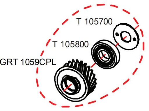 [GRT1059CPL] Pignon complet RASOR réf GRT1059CPL