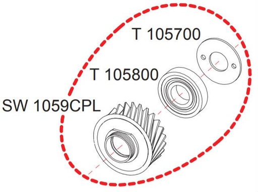 [SW1059CPL] Pignon complet SW100 RASOR SW1059CPL