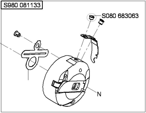 [S080683063] Vis de boitier a canette GLOBAL 1567 / DURKOPP ADLER 524/525/527i réf S080683063