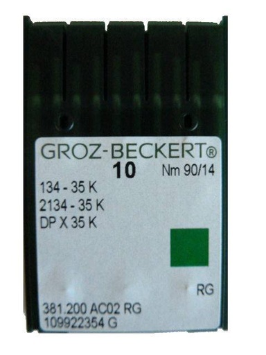 Aiguilles machine a coudre industrielle Groz-Beckert 134-35 K RG (X10 aiguilles)