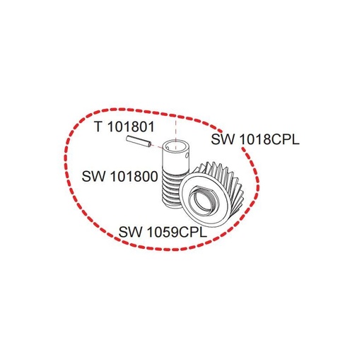 [SW1018CPL] Engrenage complet pignon et vis sans fin SW1018CPL RASOR